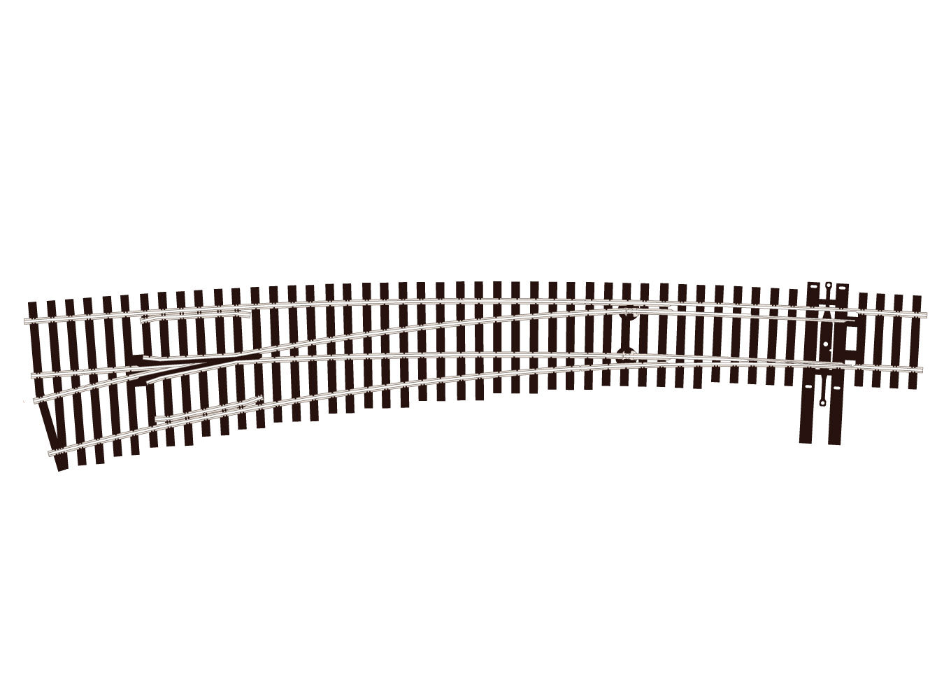 SLE8377 - PECO Streamline - HO - Turnout C83 Curved #7 LH ELE