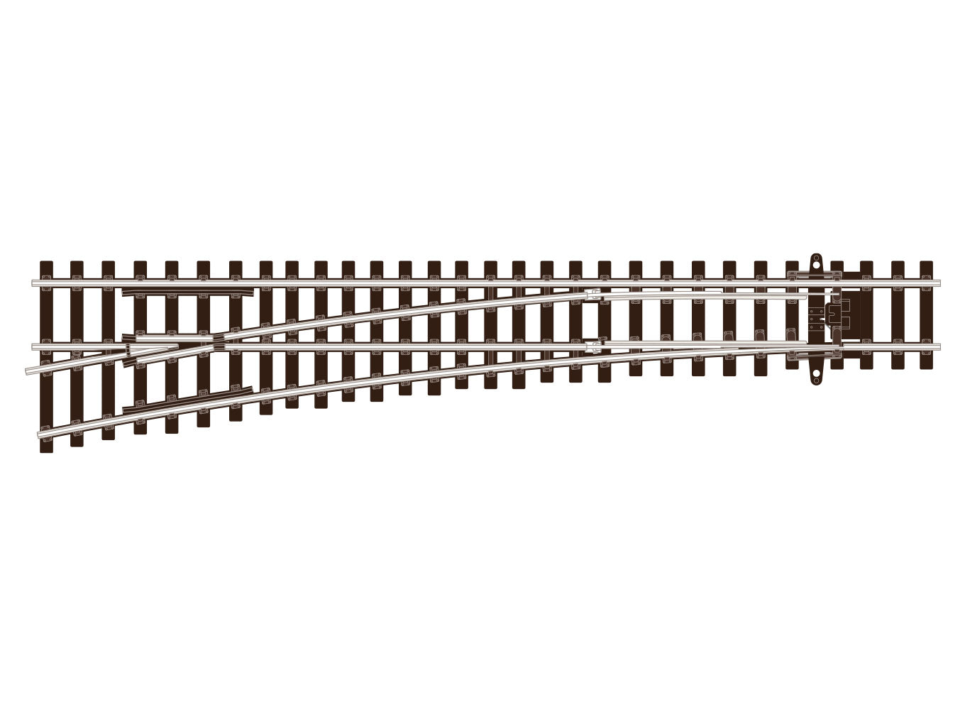 SLU1296 - PECO Streamline - TT:120 - Turnout C55 Med Rad LH UNI