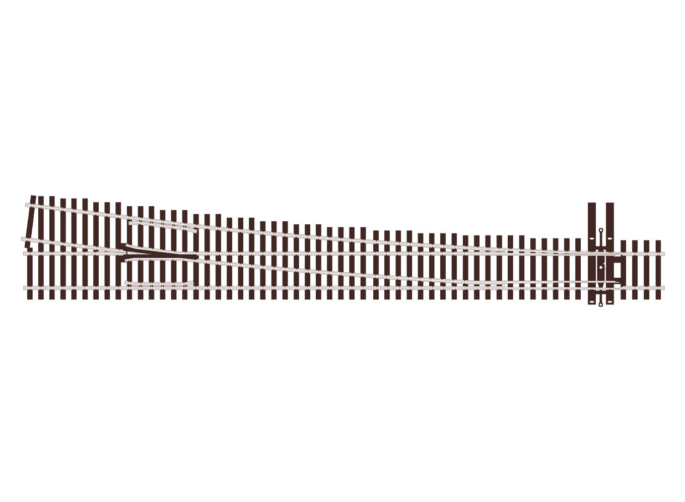 SLU7081 - PECO Streamline - HO - Turnout C70 #8 RH UNI