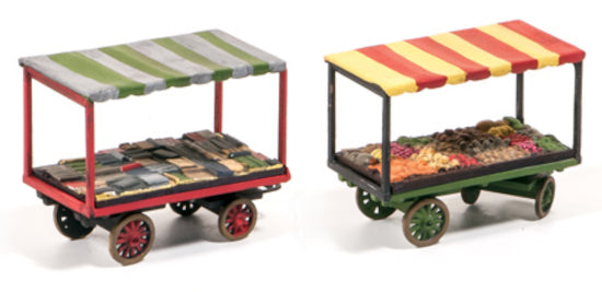 SS37 - Wills - OO/HO - Market Stalls, 4 wheel Barrows Inc. Loads