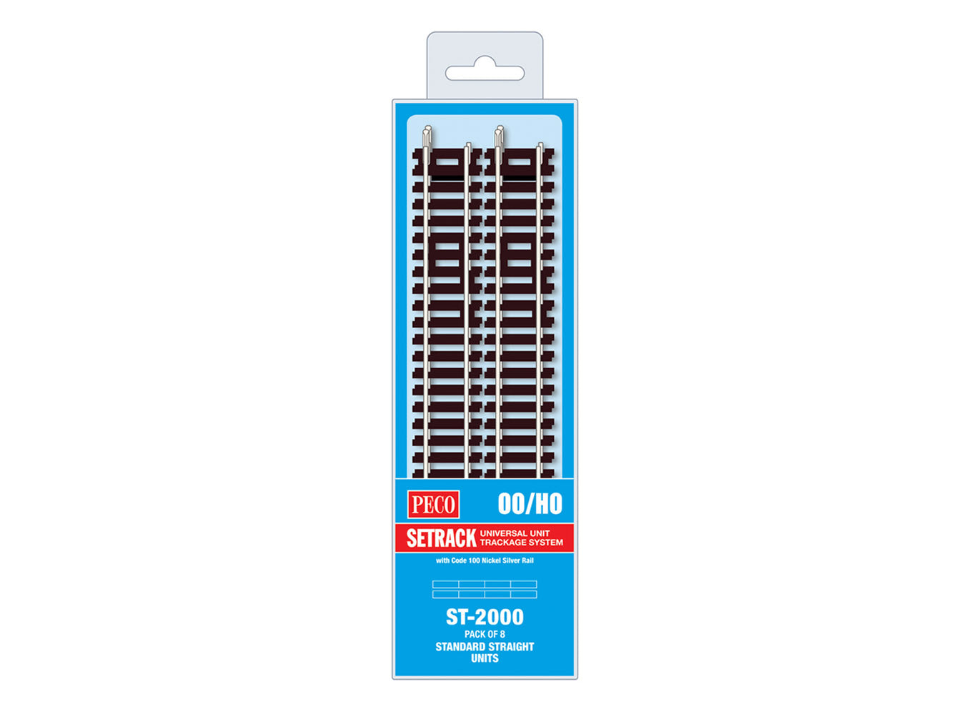 ST2000 - PECO Setrack - OO/HO - Track C100 MP Standard Straight (8)