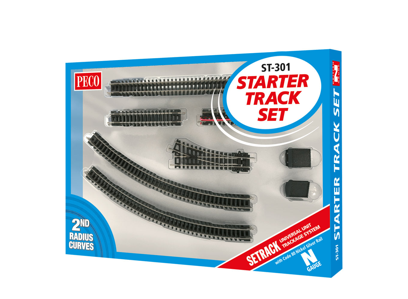 ST300 - PECO Setrack - N - Starter-Gleisset C80 Nr. 1 Rad