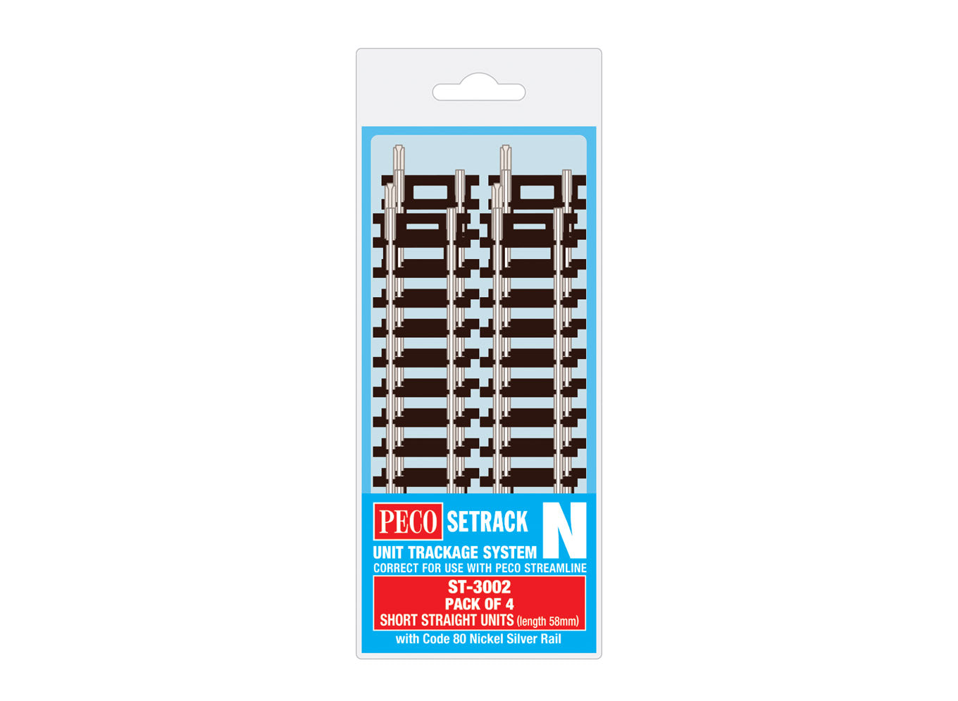 ST3002 - PECO Setrack - N - Gleis C80 MP Kurze Gerade (4)