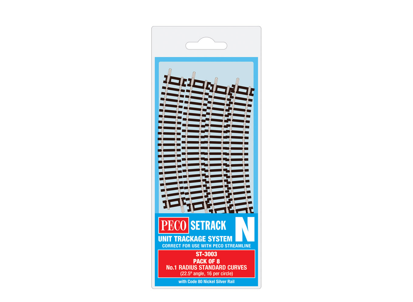 ST3003 - PECO Setrack - N - Gleis C80 MP Standardbogen Nr. 1 Radius (8)
