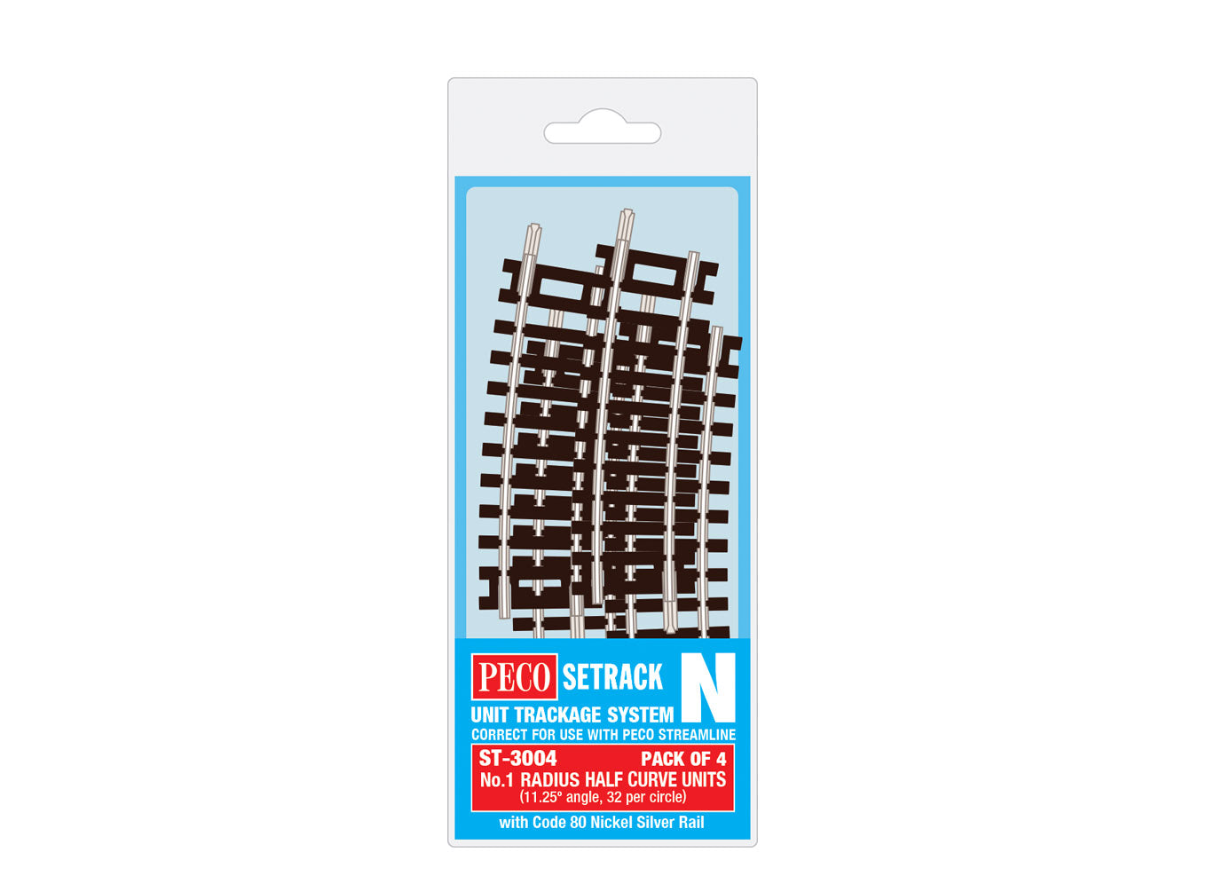ST3004 - PECO Setrack - N - Gleis C80 MP Halbkreisweiche Radius 1 (4)