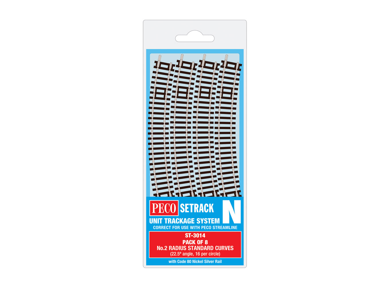 ST3014 - PECO Setrack - N - Gleis C80 MP Standardkurve Radius Nr. 2 (8)