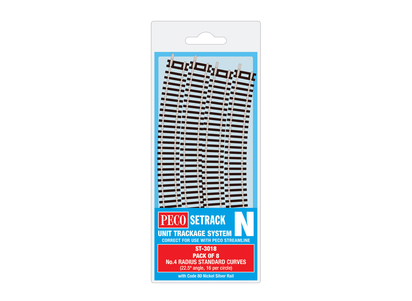 ST3018 - PECO Setrack - N - Gleis C80 MP Weiche Nr.4 Radius Standardkurve (8)