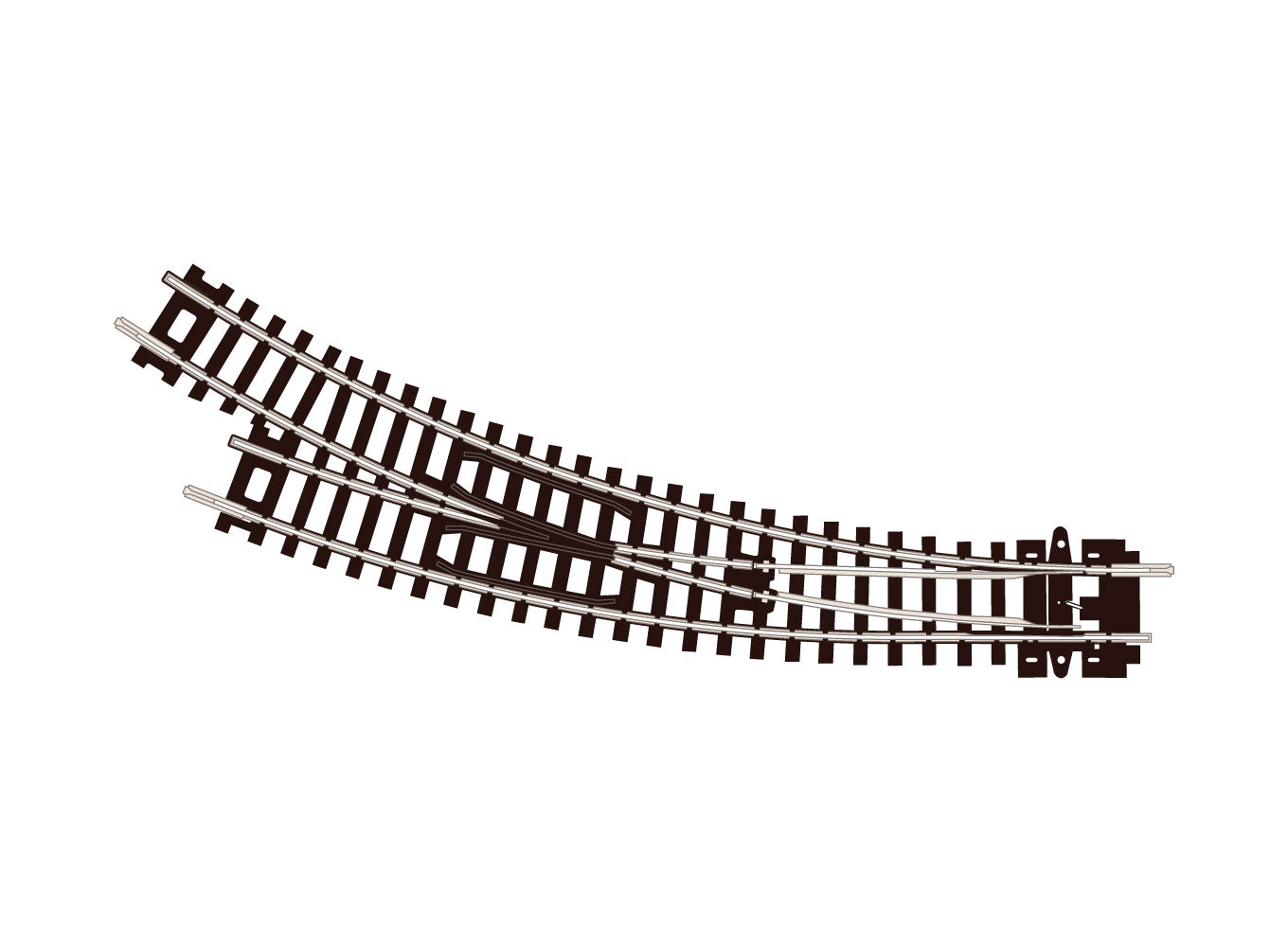 ST44 - PECO Setrack - N - Weiche C80 gebogen RH INS