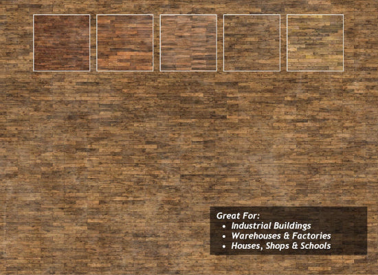 TX298 - Scale Model Scenery - OO/HO - Worn Wooden Flooring Texture Paper (Pk of 5)