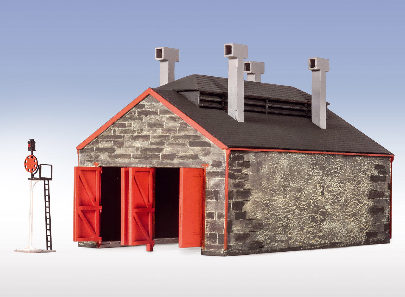 OO/HO/OO-9 Two Road Engine Shed Lasercut Kit