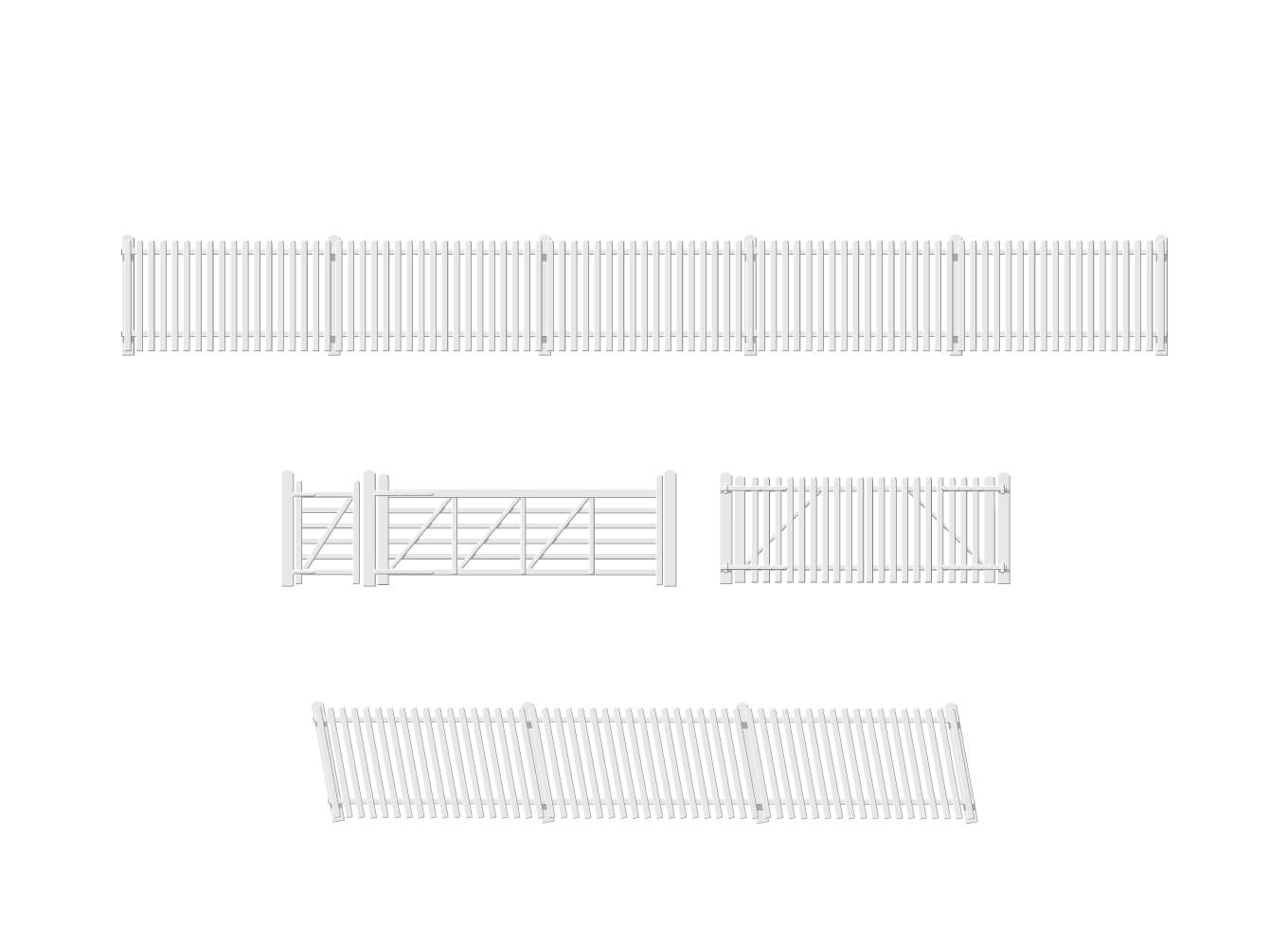 GWR Station Fencing, White