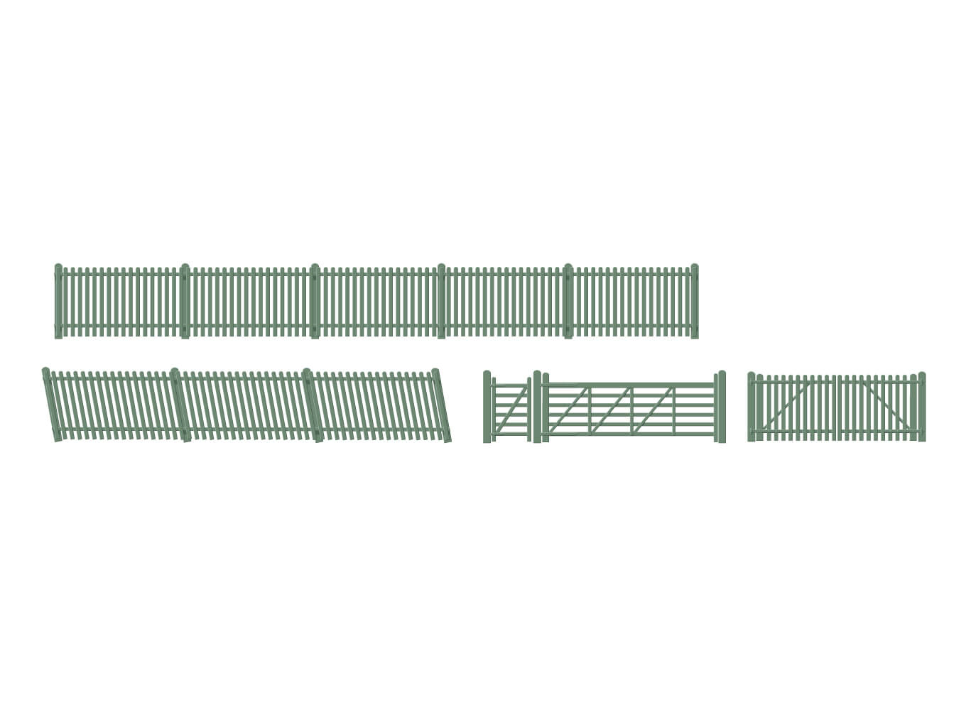 Station Fencing Ramps and Gates, Green