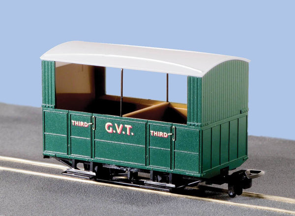 OO-9 Glyn Valley Tramway mit offenem Seitenwagen und Allradantrieb