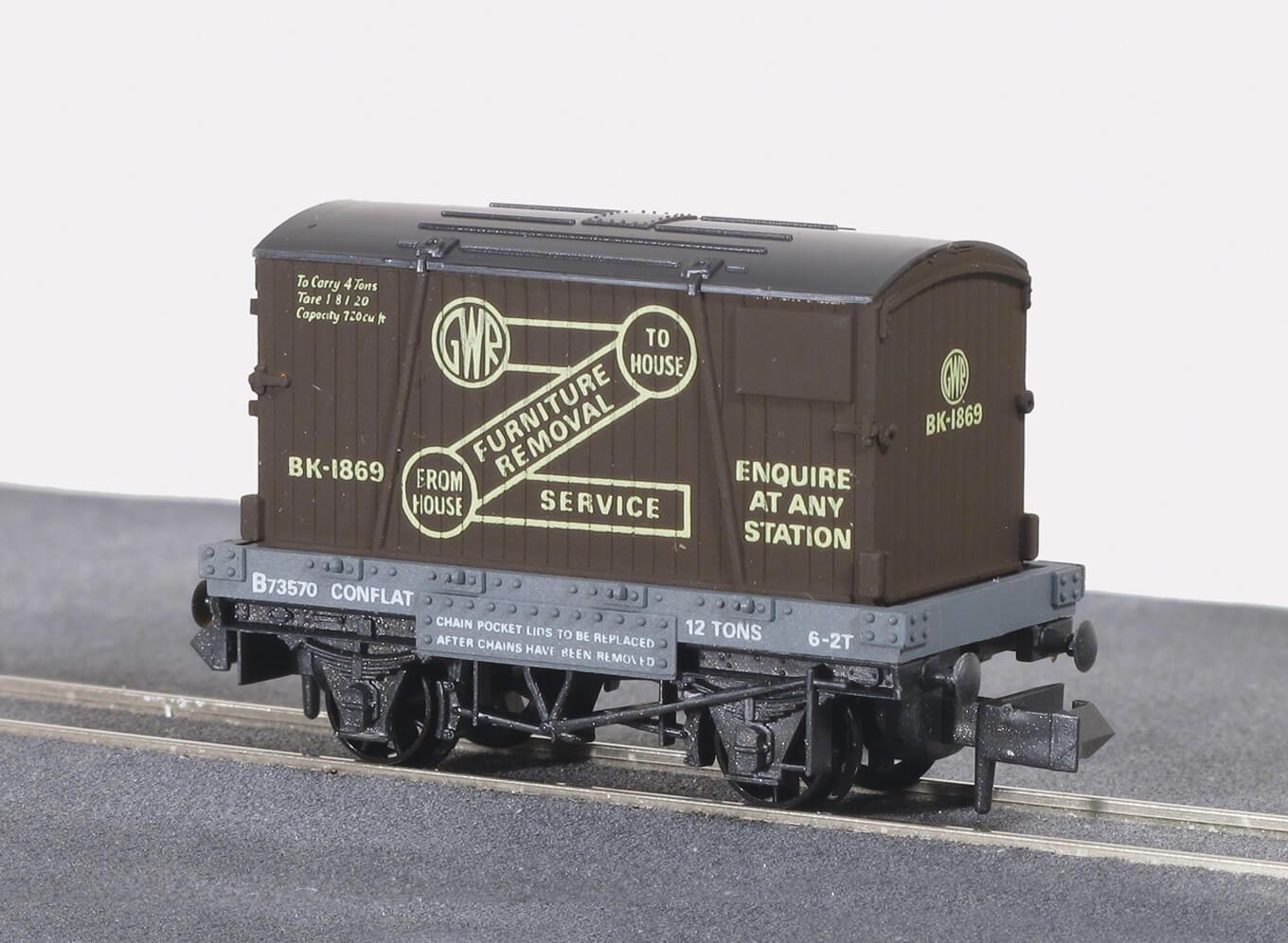 GWR Removals, Conflat Wagon with Container