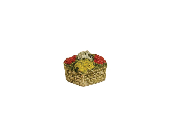 Square Stone Tub with Flowering Plants
